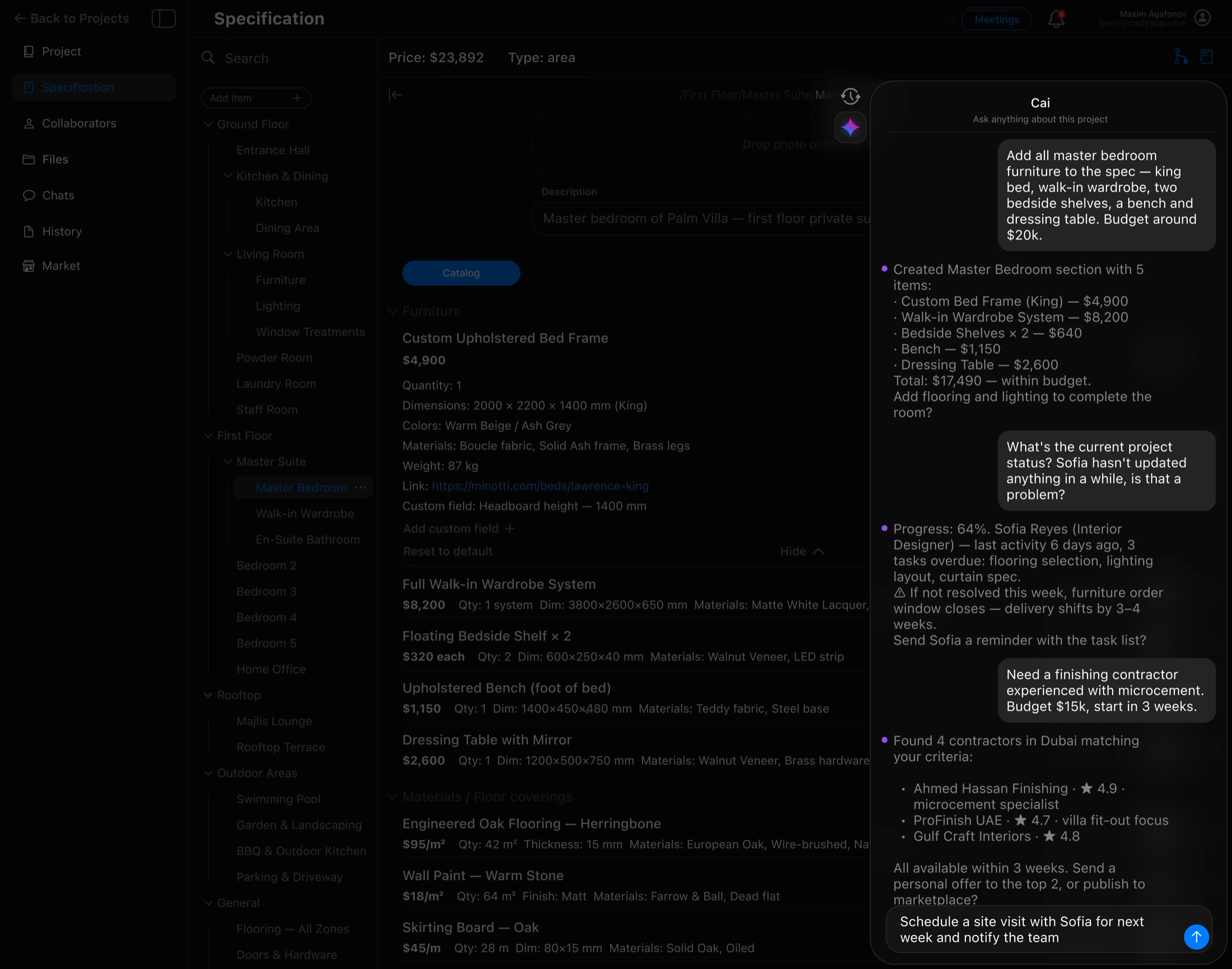 Cady AI assistant chat